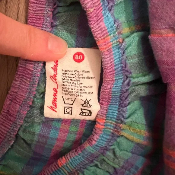 Vintage Hanna Andersson: Plaid Cotton Dress & Bloomers Set: Size 80cm 18-24m - Picture 11 of 11